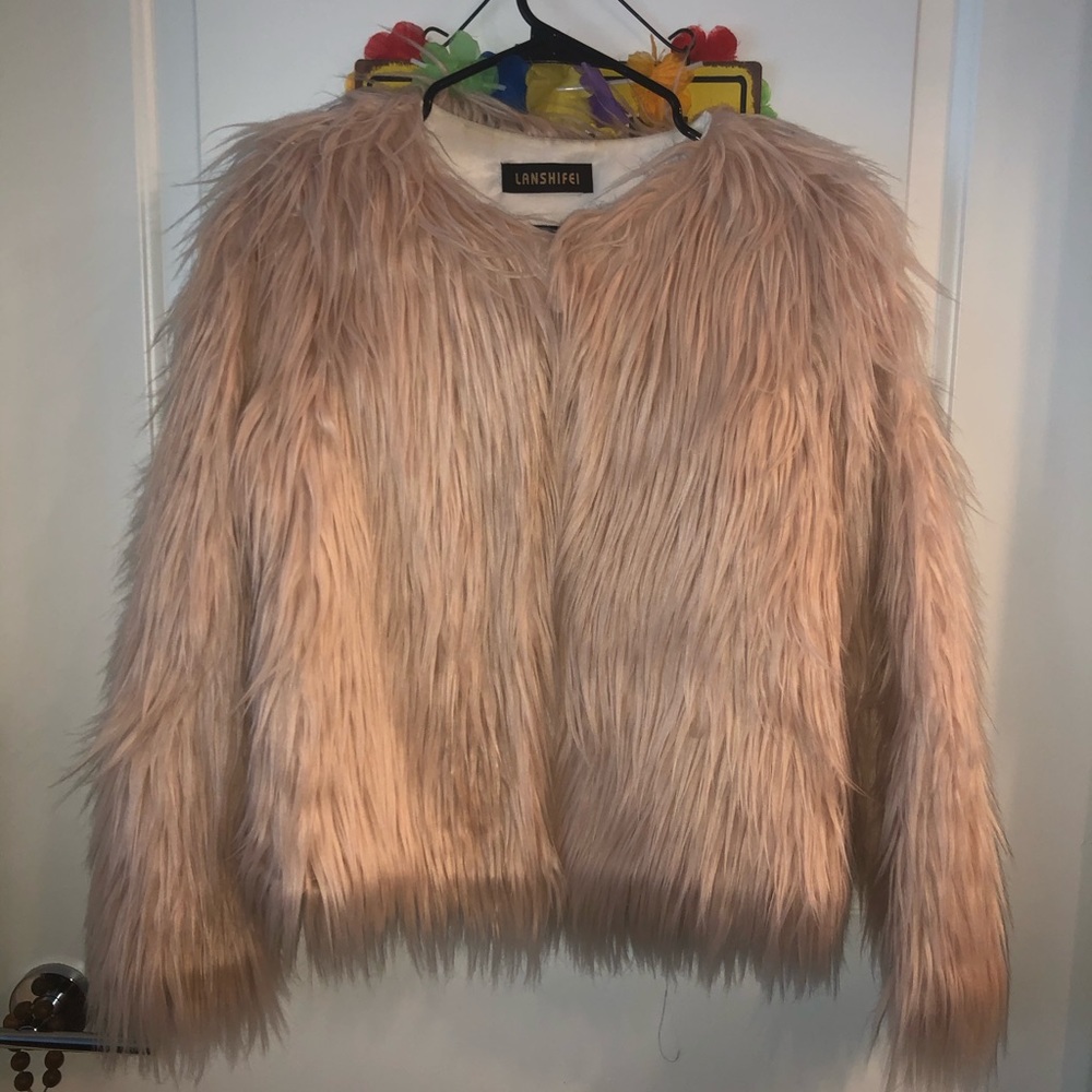 Pink faux fur